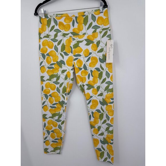 Nanette Lepore Active Legging Ankle Pant Lemon Print Size XL NEW - Picture 2 of 5